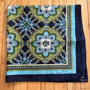 Vera Bradley Silk 27" Blue Floral Scarf